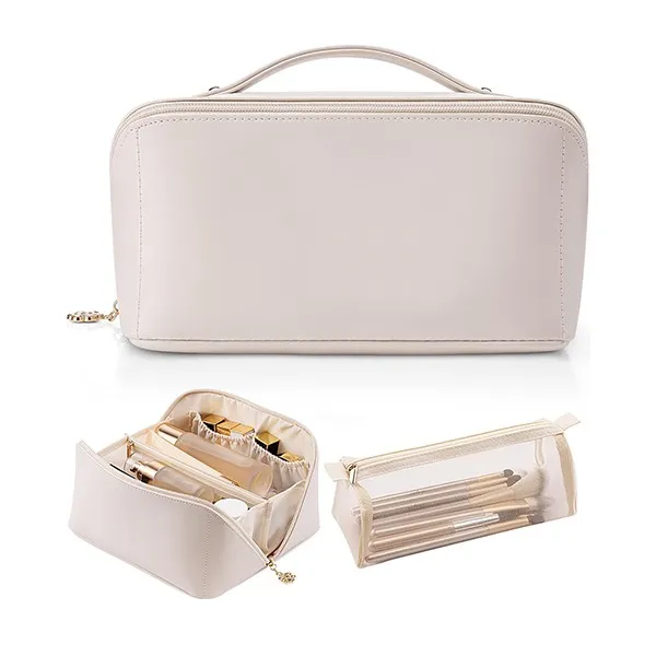 Travel Leather Cosmetic Bag